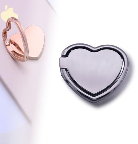 Cell Phone Ring Stand Holder,Cute Little Devil Metal Finger Stand Kickstand 360°Rotation Phone Ring Ring Hand Grip.Cellphone Support Ring Holder Finger Grips for All Smartphones (Heart-black)
