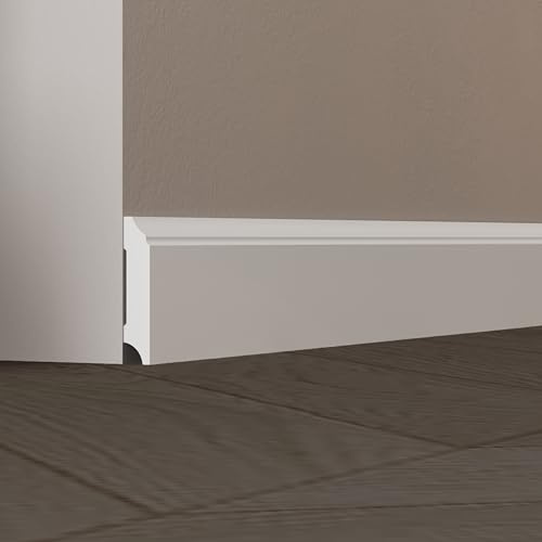 TUALCA Baseboard Molding – 55Feet Total (7pieces x 94.5) | Waterproof Skirting Trim for Floor & Wall | Ready-Installation Modern Base Molding | Decorative for Your Home Decor