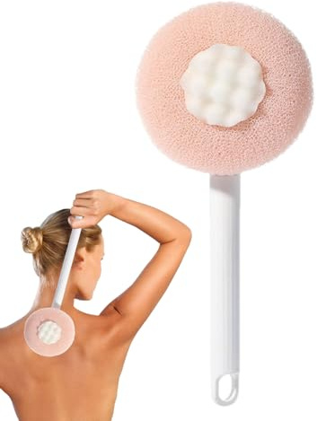 Doccia Con Manico Lungo | Scrubber Per Il Corpo | Spazzola Da Doccia Per Il Corpo, Spazzola Da Bagno In Morbida Spugna, Spazzola Per La Schiena Retrattile Su Entrambi I Lati | Spazzola A Manico Lungo