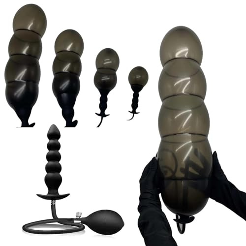 Aufblasbar Analplug mit Spikes,Butt Plug Große Silikon Buttplug | Lang Pumpe Anal Dilator Dildo Analstöpsel für Anus Vagina Expansion Stimulation Extrem XXL Sexspielzeug für Frauen Männer