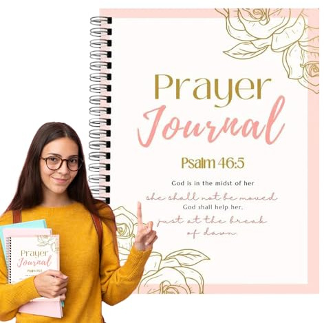 Daglig bönejournal, kristna anteckningsbok för kvinnor – spiralbunden organisatör med daglig ledsaga journaling och bibelstudier tillbehör för religiös andlig reflektion