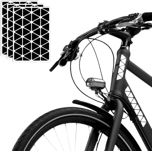 CAINCAY 3 Bandes Stickers Noirs Rétro Réfléchissants Haute Visibilité Bande Adhésive réfléchissante Autocollants Noirs Réfléchissants Casque Moto pour Casque Moto, Vélo Trottinette