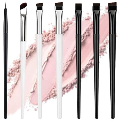 VONJUMA 7 Pcs Brochas Para Delineador De Ojos Hoz Ultrafina Mejorada Y Ángulo Plano Inclinado Pinceles Correctores De Ojos En Ángulo Fino Herramienta Cosmética De Belleza Profesional