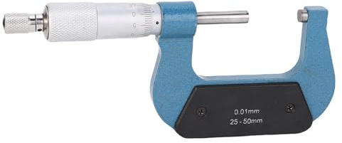 Sxhlseller Micromètre Machiniste Métrique 25-50 Mm pour la Mesure de L'épaisseur, avec Boîte de Rangement, pour Machiniste