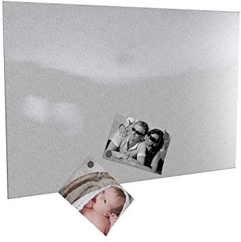Colours-Manufaktur Magnettafel Magnetwand inkl. 4 Magnete (Silber, 60 x 90 cm)