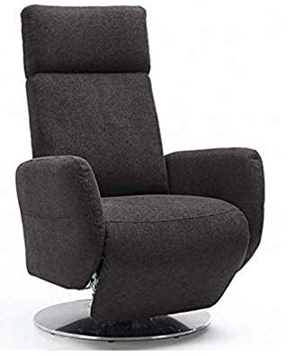 Cavadore TV-Sessel Cobra, Fernsehsessel mit 2 E-Motoren und Akku, Relaxfunktion, Liegefunktion, Ergonomie M, 71 x 110 x 82, Belastbar bis 130 kg, grau