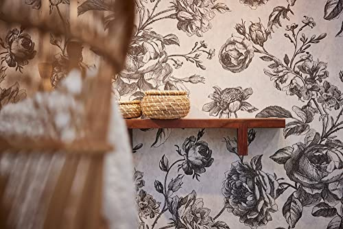 A.S. Création Livingwalls My Home My Spa Blumentapete Schwarz Weiß Tapete Blumen 387002 Vliestapete Floral 10,05x0,53m Made in Germany