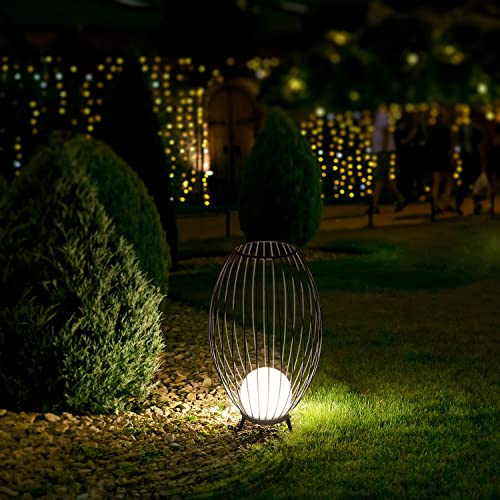 Paco Home Luminaire Extérieur Lampadaire Lampe À Poser Terrasse Jardin IP 54 Protégé Projections Eau Câble 3m, Type de lampe: Lampadaire LED, Couleur: Anthracite (laiteux)
