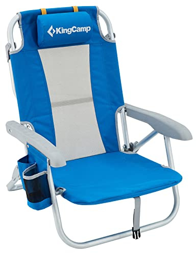 KingCamp Strand Stuhl Camping Liege Klappstuhl XL Niedrig Verstellbar Alu 136 kg