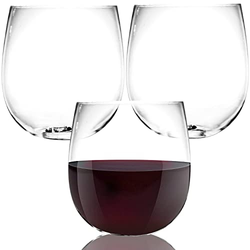 Youngever 9 Pack Plastic Red Wine Glasses, 450ML Shatterproof Wine Glasses