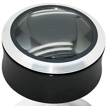 SXSGSM Magnifying Glasses,Mini Magnifying Glass Dome, with 3 Lights Paperweight Magnifier Portable Handheld 3X Hd Mirror for Elderly Children Reading Books Newspapers Maps The New