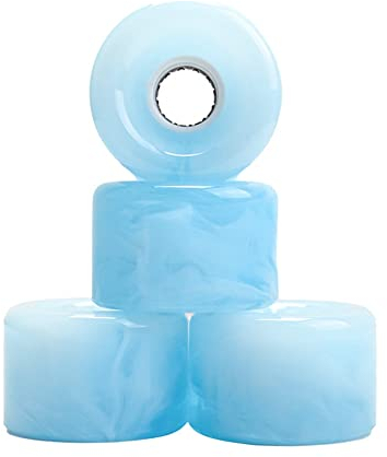 Qwertfeet 65X43Mm Action PU Rad Männer und Frauen Longboard Räder Rad Leuchtende Rad, Blau