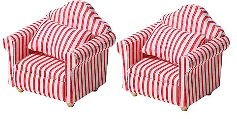 Toyvian Miniatur Sofa 2 Stück Puppenhausmöbel Kinder Spielzeug Puppenzubehör Wohnzimmer Kleiner Möbel