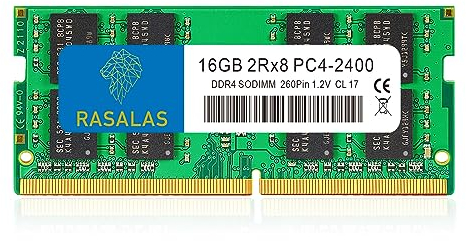 RASALAS 16 GB DDR4 2400 MHz (DDR4-2400) PC4-19200 (PC4-2400T) 260 Pines no ECC sin búfer para Laptop, módulo RAM 1.2 V CL17 de Rango único 2Rx8