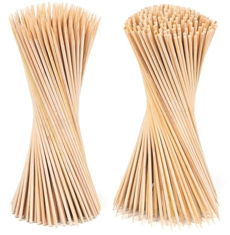 400 Pack 12 Inch Natural Bamboo Wood Barbecue Skewers for Grilling, Kabob, Fruit, Appetizer, Cocktail, Sausage, Chocolate Fountain, BBQ Sticks. (Φ=4mm)