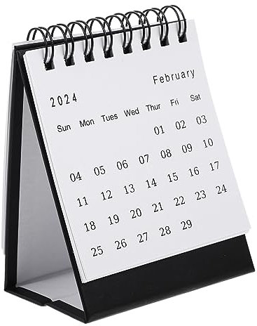 PRETYZOOM Tischkalender 2024–2025 Mini-kalender Ständer Büro- -kalender