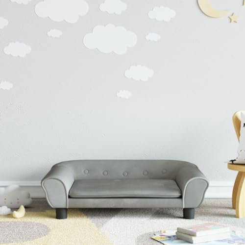 INLIFE Kindersofa Hellgrau 70x45x26 cm Samt,5,5 KG,3196401