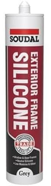 Soudal Trade Exterior Interior Window Door Frame Silicone Sealant Cartridge Sealing Tube Low Modulus Neutral Cure 270ml (Grey)