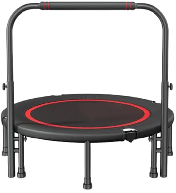 40''/48''/50 Übung Trampolin, Rebounder Trampolin für Spiel und Bewegung, Mini Fitness Trampolin mit verstellbarem Griff, Cardio Trainer für Erwachsene, Geeignet für Innenräume, Max. Last 300kg (Siz