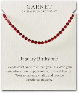 Philip Jones January Birthstone Friendship Slider Bracelet with Garnet Zircondia® Crystals