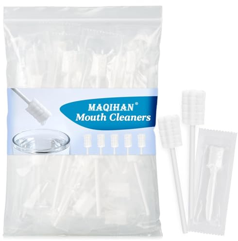 MAQIHAN 50Pcs Baby Tongue Cleaner - Baby Oral Cleaner Newborn Tongue Cleaner for Infants Bulk Disposable Thrush Brush for Babies Individually Wrapped Cotton Gauze Mouth Cleaner for Mouth Gum Cleansing