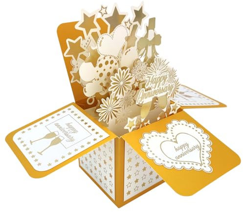 scicent Valentinstag Karte Pop-Up Karte 3D Hochzeitskarte mit Umschlag edle Glückwunschkarte zur Hochzeit Trauung Geldgeschenk für Hochzeitsreise Flitterwochen von Brautpaar - 20120