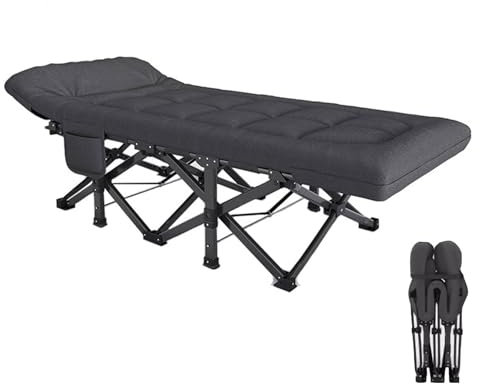 Zickdom Klappbett,Gästebett klappbar, Klappbett Erwachsene,Faltbares Reisebett,Platzsparend Klappbett mit matratze,leicht zu tragen und Zusammenzubauen 150 kg belastbar 200x80x39 cm Black