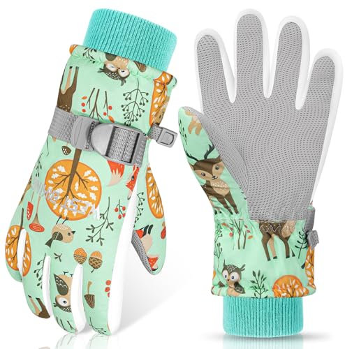 CYCLESPEED Kinder Winddicht Winterhandschuhe Warm Skihandschuhe Wasserdicht für 4-12 Jahre Mädchen Jungen Fahrradhandschuhe Outdoor Snowboarding