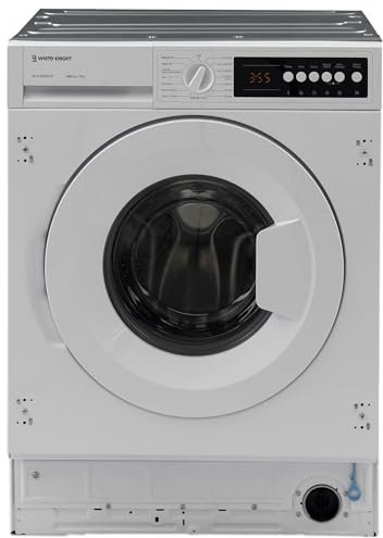 White Knight WK-ATBIWM814W 8kg 1400rpm Integrated Washing Machine, 15 Programmes, Delay Timer, D Rated - H81.7 x W59.7 x D54.4 (cm)