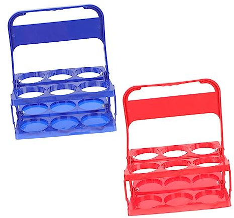 ABOOFAN 2pcs Foldable Plastic Beer Basket Wine Bottle Storage Rack for Kitchen Organization Countertop Bar Supplies