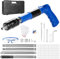 Pistola Manuale Sparachiodi con 120 chiodi tondi, Pistola per Unghie Sparachiodi, Portatile Nail Gun Silenziatore Regolabile Pistola Per Chiodi In Acciaio Pistola Per Chiodi Pistola (Blu)