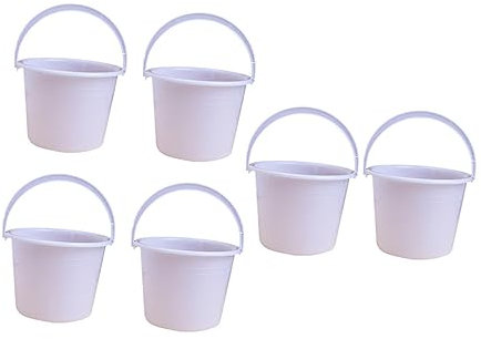 PRETYZOOM 6pcs Boys and Girls Paint Pail Small Bucket Handle for Plastering Hand-held Mixing Storage Container