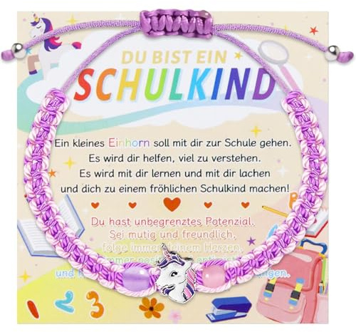 Einhorn Kinderarmband, Einhorn Armband mit Verstellbarem Geflochtenem Seil