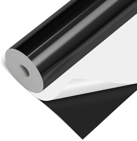 LIKCUT Permanente Vinylfolie Schwarz, 30,5 cm x 15,2 m | Selbstklebend Plotterfolie Vinyl für alle plottermaschine, Permanente Vinyl für Bastelprojekte, Schilder, Scrapbooking