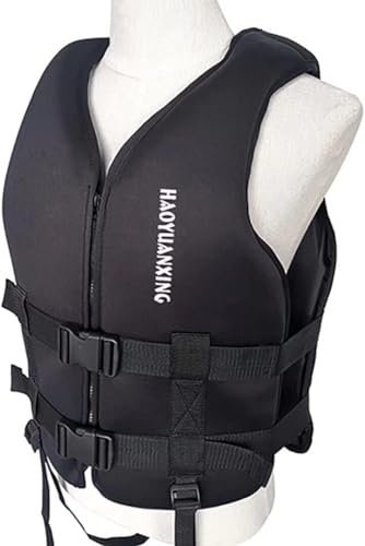 LUIVZD Swim Jacket - Kajakweste for Erwachsene, Schwimmweste mit hohem Auftrieb, verstellbare Sicherheitsjacke for Damen und Herren, ideal for Bootfahren, Schwimmen und Wassersport(Schwarz,M)