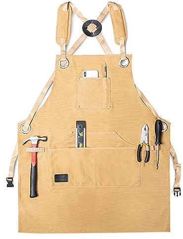 KRXSOBNV, Delantales for Hombres, Delantales de Trabajo for Hombres con Bolsillos Dios kvalitet Delantal Delantal de Taller Soporte de Herramientas Ajustable for Carpintero mecánico,Pantalón de traba