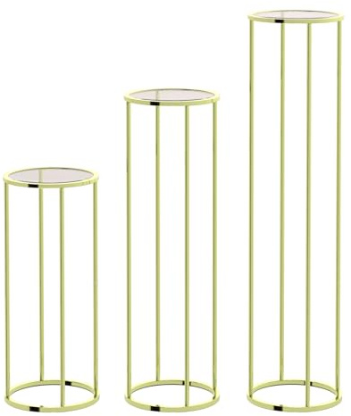 FAHKNS 3PCS Metal Cylinder Pedestal Stand for Party Display Columns Pedestal Stand Cylinder Tables for Weddings Party Birthday Festival Decorations