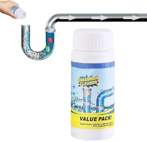 Abflussreiniger,Leistungsstarker Spülbecken- und Abflussreiniger,Spülbeckenabflussreiniger,Rohrreiniger,Ausbaggern in der Küche,Rohrbagger-Deodorant für Küche,Badezimmer,Dusche (1 Stück)