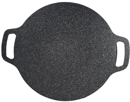 Cabilock Poêle à Griller Coréenne Ronde et Antiadhésive pour Barbecue Extérieur Cuisson Uniforme pour Crevettes et Camping