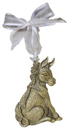 Story of The Donkey Metal Ornament, Inspiring Religious Holiday Decor, 3.5 Inches, by Abbey + CA Gift