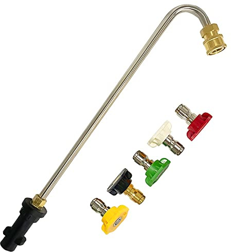 Outils de nettoyage de gouttière pour nettoyeur haute pression - Lance de nettoyage de gouttière avec 5 buses de pulvérisation pour un nettoyage efficace
