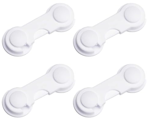 MUNZE Blocca Cassetti Per Bambini 8 Pezzi Bianco Standard Adesivo Potente Sportelli Frigoriferi Armadi
