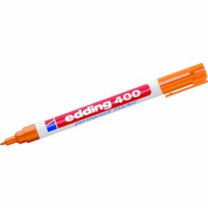 edding e-400 Permanentmarker Orange, Austauschbare Rundspitze, Stift, Marker