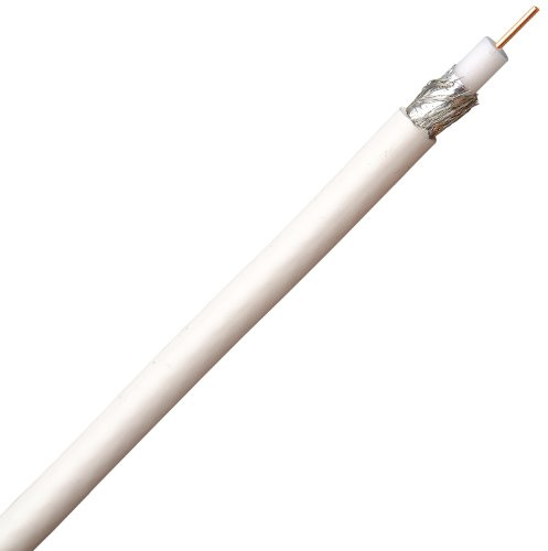 Kopp 167450047 HF-Koaxialkabel SAT, 75 ohm, doppelt geschirmt > 90 dB, digitaltauglich, 50 m, weiß