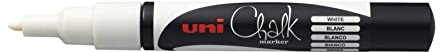 Uni-Ball 186101 - Fenster- & Kreidemarker UNI CHALK PWE-3MS 0,9-1,3 mm Rundspitze, weiß