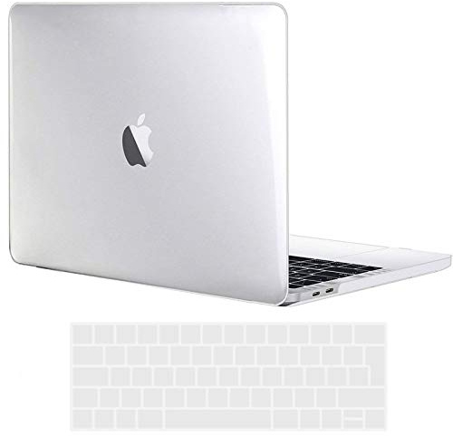 TECOOL Hülle Kompatibel mit Macbook Pro 15 Zoll 2019 2018 2017 2016 (A1990 A1707) mit Touch Bar, Ultradünn Hartschale Schutzhülle Transparent Case Cover + EU Tastaturschutz (transparent), kristallklar | Ultradünne Schutzhülle, Snap-on Hardcase, Ohne Logoausschnitt, EU Tastaturschutz, Hochglanz Durchsichtig