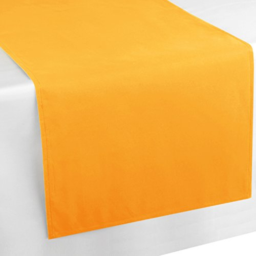 Tischläufer Tischband Tischuntersetzer 140x40 cm, schlicht und modern in vielen erhältlich (Hellorange - Marigold)