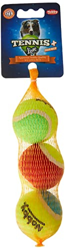 Pelota de tenis Nobby surtida con chirriador XS de 4,5 cm; red de 3 piezas