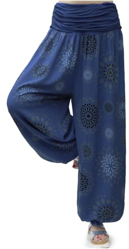 Gloop Pantalons décontractés XXL Sarouel légers pour Femmes Pantalons décontractés Pantalons d'été avec Beaucoup de Motifs 13024