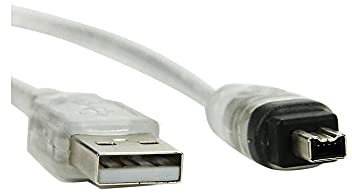 bzcemind 1M USB Macho a Firewire IEEE 1394 4 PIN Cable adaptador de adaptador de ileink Male FireWire 1394 Cable adecuado para Sony DCR-TRV75E CABLE CABLE